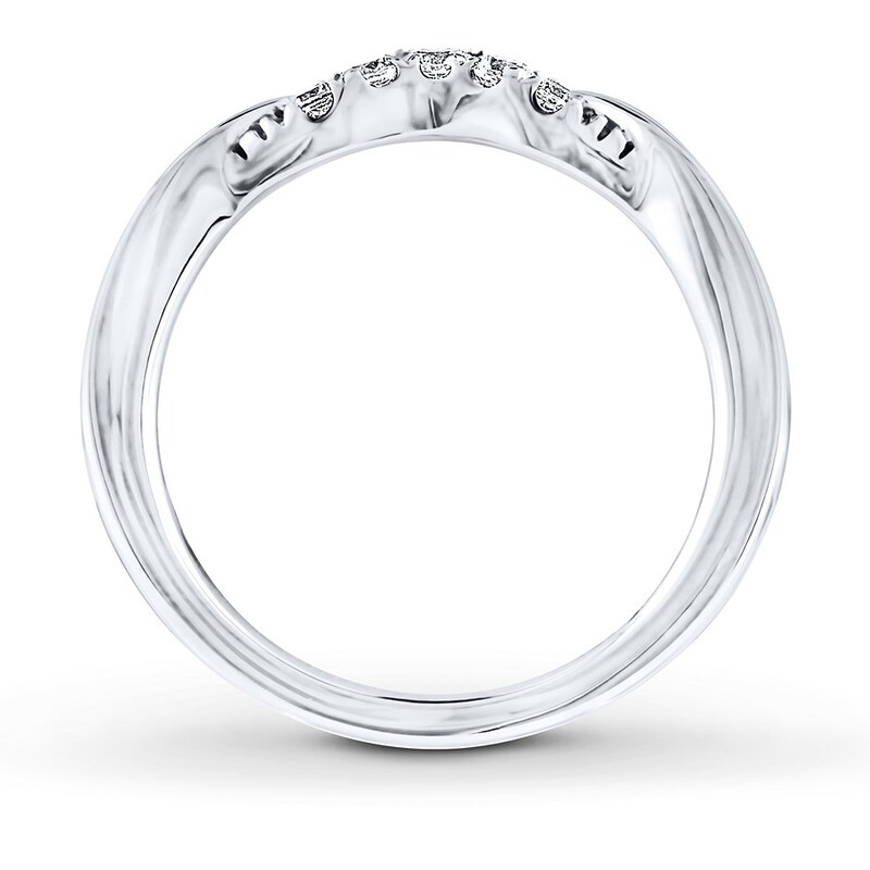 Main Image 2 of Previously Owned THE LEO Diamond Wedding Band 1/4 ct tw Round-cut 14K White Gold - Size 10