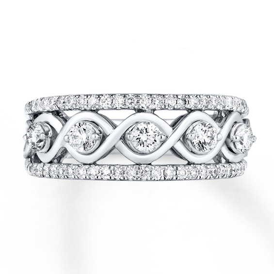 Previously Owned Diamond Ring 3/4 ct tw Round-cut 14K White Gold Size 10.25