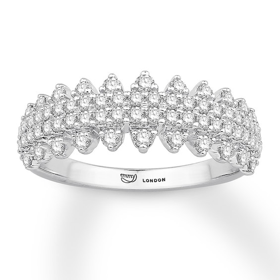 Previously Owned Emmy London Diamond Ring 3/4 ct tw Round-cut 10K White Gold Size 10