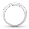 Thumbnail Image 2 of Previously Owned Diamond Ring 3/4 ct tw Round & Baguette-cut 10K White Gold - Size 8.75