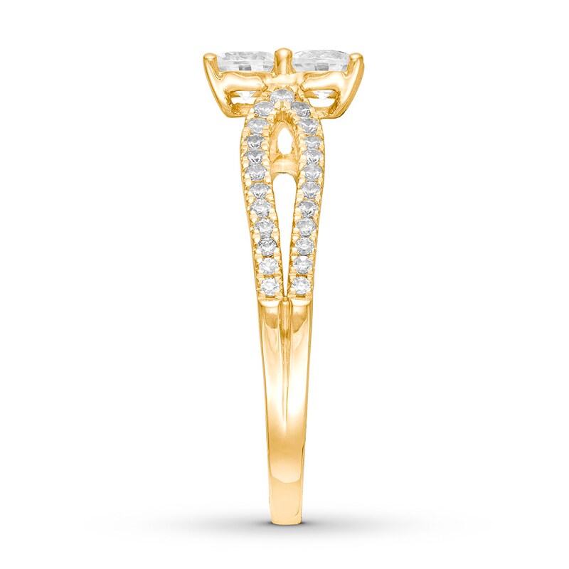 Main Image 3 of Previously Owned Ever Us Diamond Engagement Ring 3/4 ct tw Round-cut 14K Yellow Gold - Size 8.5