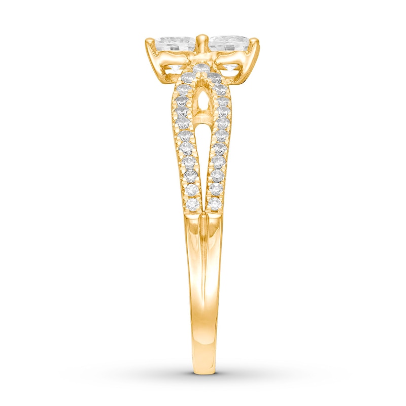 Main Image 3 of Previously Owned Ever Us Diamond Engagement Ring 3/4 ct tw Round-cut 14K Yellow Gold - Size 10.5