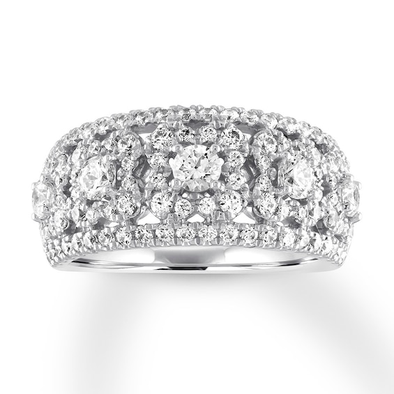 Previously Owned Diamond Anniversary Band 1-1/2 ct tw Round-cut 14K White Gold Size 9