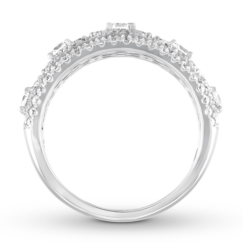 Main Image 3 of Previously Owned Diamond Anniversary Band 1-1/2 ct tw Round-cut 14K White Gold Size 9