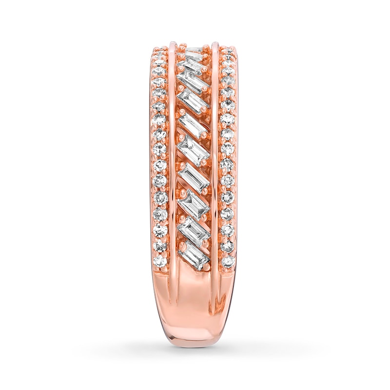 Main Image 3 of Previously Owned Emmy London Diamond Ring 1/2 ct tw Baguette & Round 10K Rose Gold