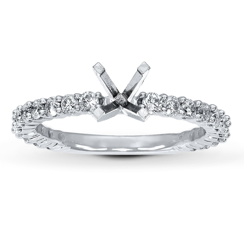 Main Image 1 of Previously Owned Diamond Ring Setting 5/8 ct tw Round-cut 14K White Gold