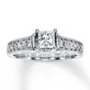 Thumbnail Image 1 of Previously Owned Diamond Engagement Ring 3/4 ct tw Princess & Round-cut 14K White Gold