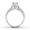 Thumbnail Image 2 of Previously Owned Diamond Engagement Ring 3/4 ct tw Princess & Round-cut 14K White Gold