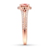 Thumbnail Image 3 of Previously Owned Morganite Engagement Ring 3/8 ct tw Round-cut Diamonds 14K Rose Gold