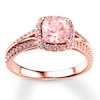 Thumbnail Image 4 of Previously Owned Morganite Engagement Ring 3/8 ct tw Round-cut Diamonds 14K Rose Gold