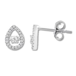 Previously Owned Petite Diamond Earrings 1/8 ct tw Round-cut 10K White Gold