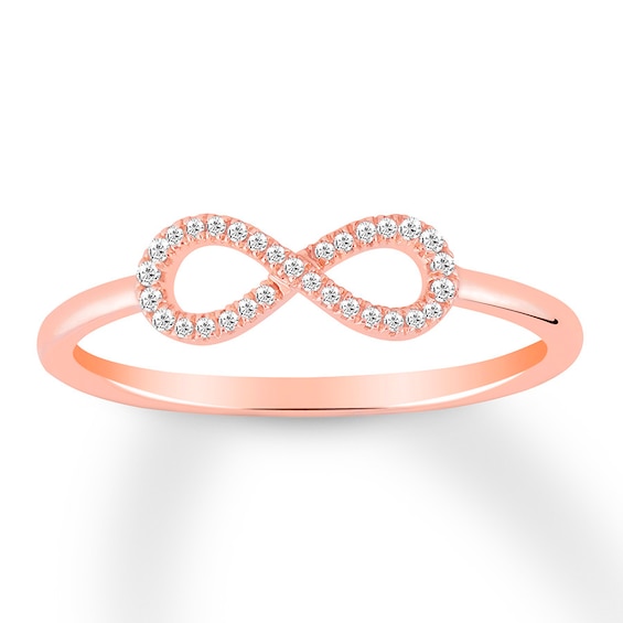 Previously Owned Diamond Infinity Ring 1/15 ct tw Round-cut 10K Rose Gold