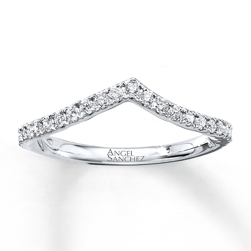 Main Image 1 of Previously Owned Angel Sanchez Band 3/8 ct tw Round-cut Diamonds 14K White Gold