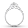 Previously Owned Diamond Engagement Ring 1/2 ct tw Oval & Round-cut 14K White Gold