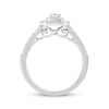 Thumbnail Image 2 of Previously Owned Diamond Engagement Ring 1/2 ct tw Emerald & Round-cut 14K White Gold