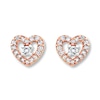 Thumbnail Image 2 of Previously Owned Diamond Heart Earrings 1/10 Carat tw 10K Rose Gold
