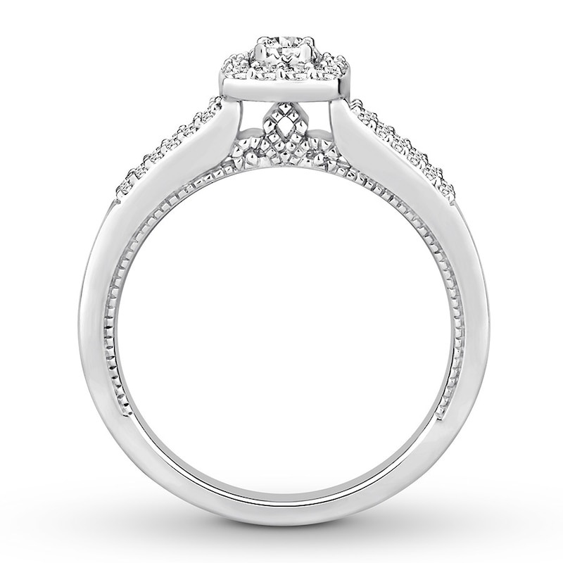 Main Image 2 of Previously Owned Diamond Engagement Ring 1/3 ct tw Round-cut 10K White Gold