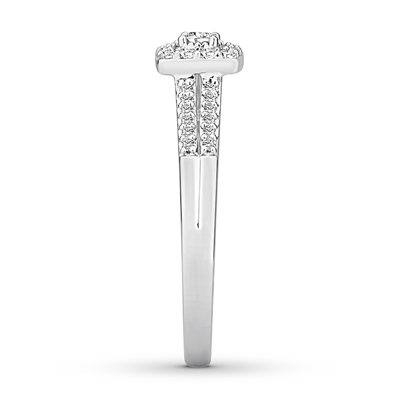 Main Image 3 of Previously Owned Diamond Engagement Ring 1/3 ct tw Round-cut 10K White Gold