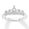 Thumbnail Image 1 of Previously Owned Diamond Tiara Wedding Band 1/10 ct tw Round-cut 10K White Gold