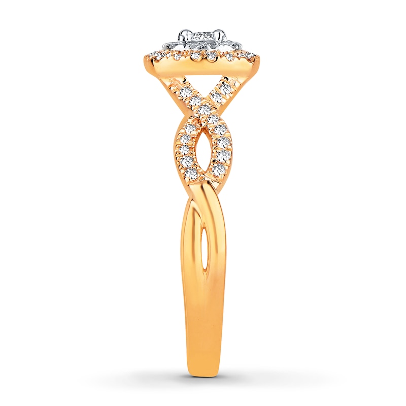 Previously Owned Diamond Engagement Ring 1/2 ct tw Round-cut 10K Two-Tone Gold