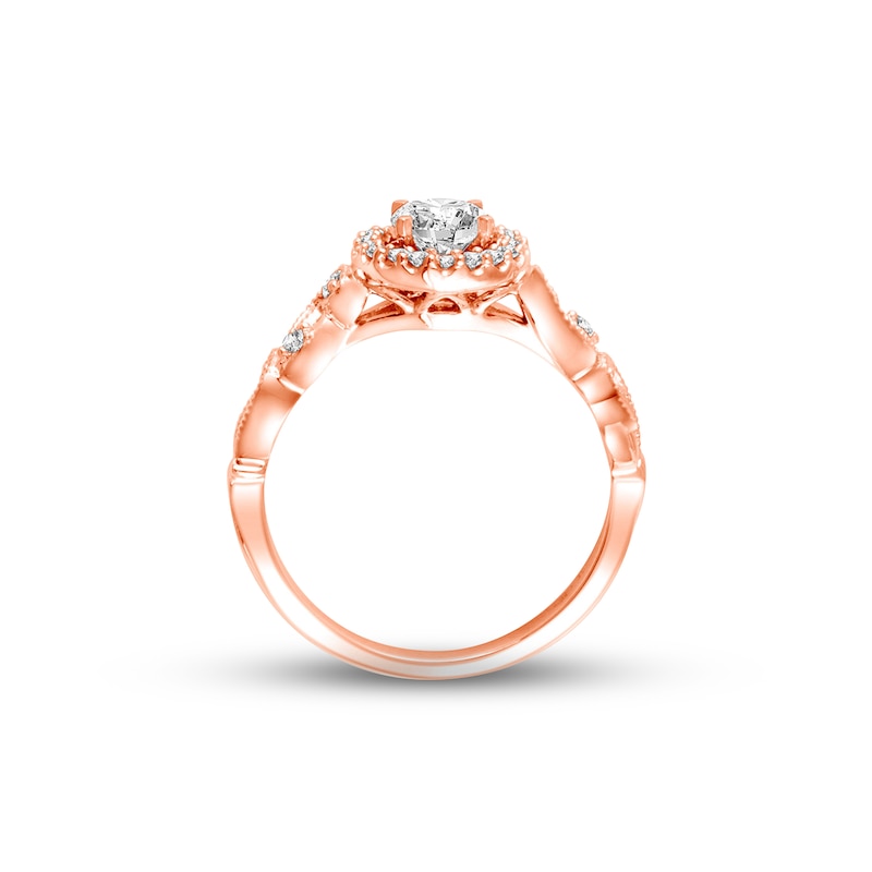 Main Image 3 of Previously Owned Diamond Engagement Ring 5/8 ct tw Round-cut 14K Rose Gold