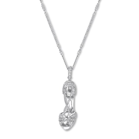 Previously Owned Emmy London Diamond Shoe Necklace 1/5 ct tw Sterling Silver 20"