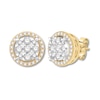 Thumbnail Image 2 of Previously Owned Diamond Stud Earrings 1/2 cttw 10K Two-Tone Gold