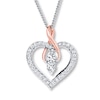Thumbnail Image 0 of Previously Owned Ever Us Heart Necklace 1/2 ct tw Diamonds 14K 2-Tone Gold