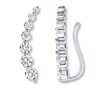 Thumbnail Image 1 of Previously Owned THE LEO Diamond Climber Earrings 1-1/5 carats twt 14K White Gold