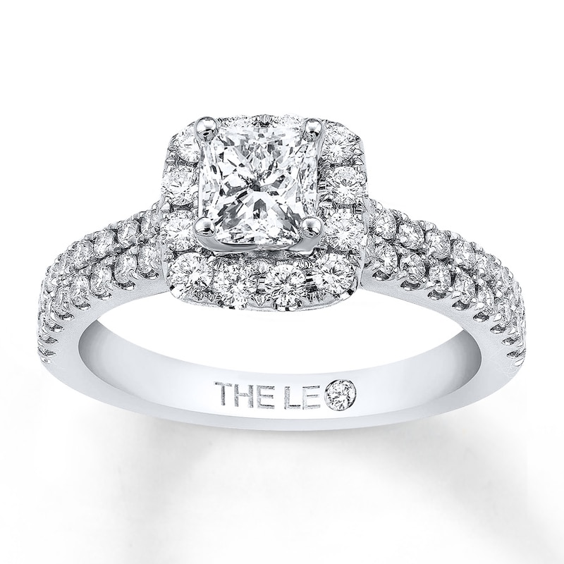 Main Image 1 of Previously Owned THE LEO Diamond Engagement Ring 1 ct tw Princess & Round-cut 14K White Gold