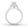 Thumbnail Image 1 of Previously Owned THE LEO Diamond Engagement Ring 1 ct tw Princess & Round-cut 14K White Gold