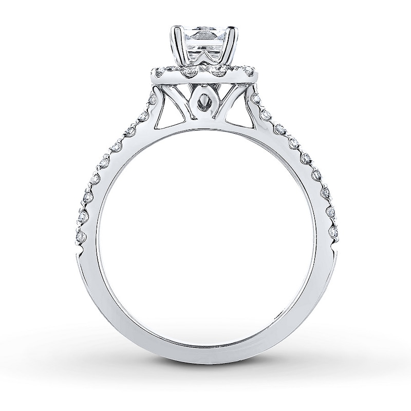 Main Image 2 of Previously Owned THE LEO Diamond Engagement Ring 1 ct tw Princess & Round-cut 14K White Gold