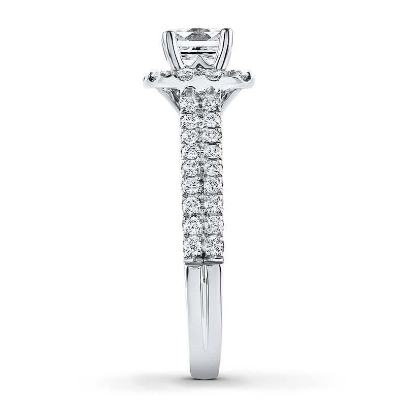 Main Image 3 of Previously Owned THE LEO Diamond Engagement Ring 1 ct tw Princess & Round-cut 14K White Gold