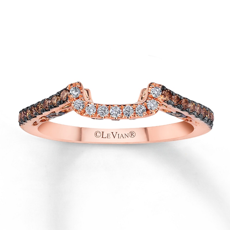 Previously Owned Le Vian Bridal Wedding Band Chocolate 1/3 ct tw Round-cut Diamonds 14K Strawberry Gold