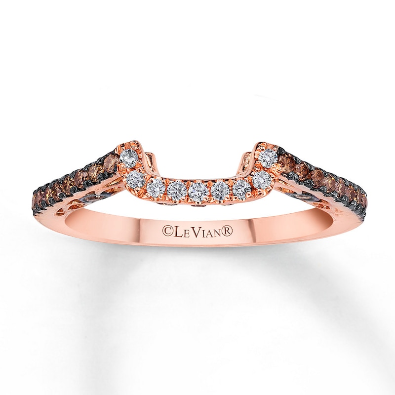 Main Image 1 of Previously Owned Le Vian Bridal Wedding Band Chocolate 1/3 ct tw Round-cut Diamonds 14K Strawberry Gold