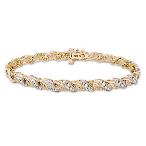 Previously Owned Diamond Bracelet 1 ct tw Round-cut 10K Yellow Gold