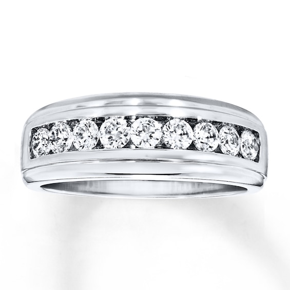 Previously Owned Men's Diamond Band 1 ct tw Round-cut 14K White Gold