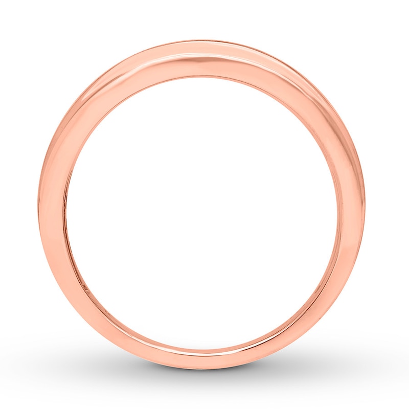 Previously Owned Men's Black & White Diamond Wedding Band 1/4 ct tw Round-cut 10K Rose Gold