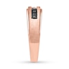 Thumbnail Image 2 of Previously Owned Men's Black & White Diamond Wedding Band 1/4 ct tw Round-cut 10K Rose Gold