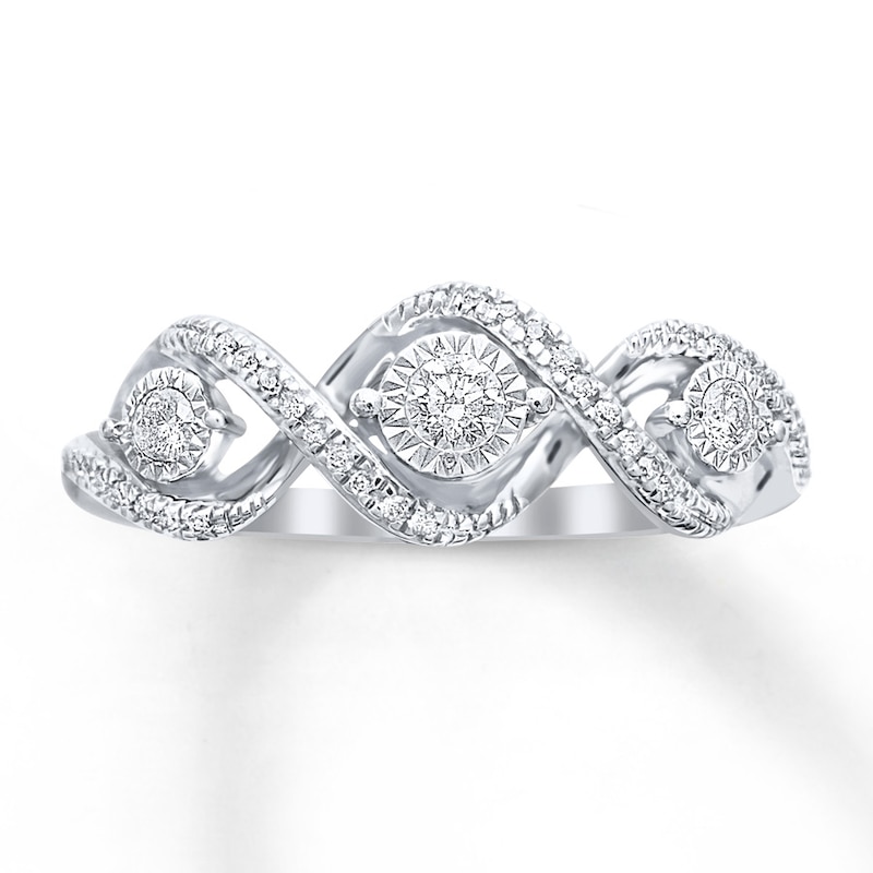 Main Image 1 of Previously Owned Diamond Ring 1/5 ct tw Round-cut 10K White Gold