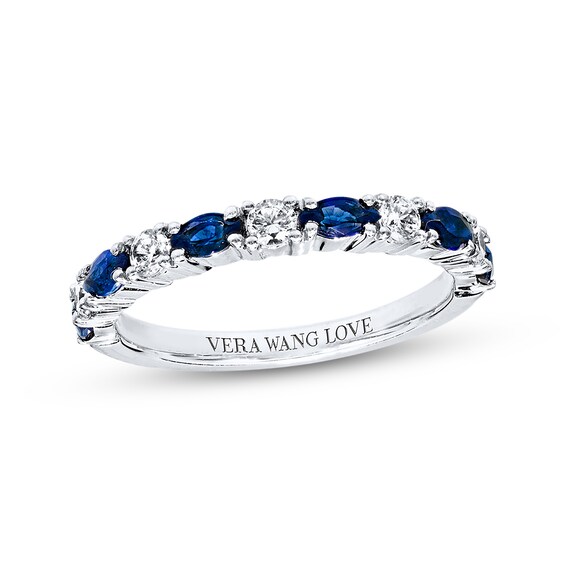 Previously Owned Sapphire Band 1/4 ct tw Diamonds 14K White Gold