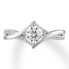 Thumbnail Image 1 of Previously Owned Diamond Engagement Ring 7/8 ct tw Round-cut 14K White Gold