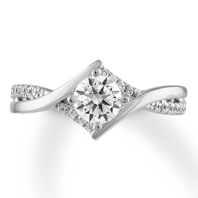 Main Image 1 of Previously Owned Diamond Engagement Ring 7/8 ct tw Round-cut 14K White Gold