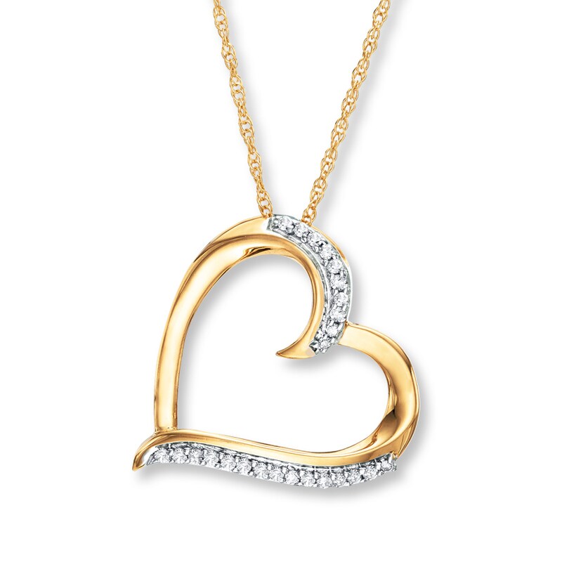 Previously Owned Heart Necklace 1/15 ct tw Diamonds 10K Yellow Gold