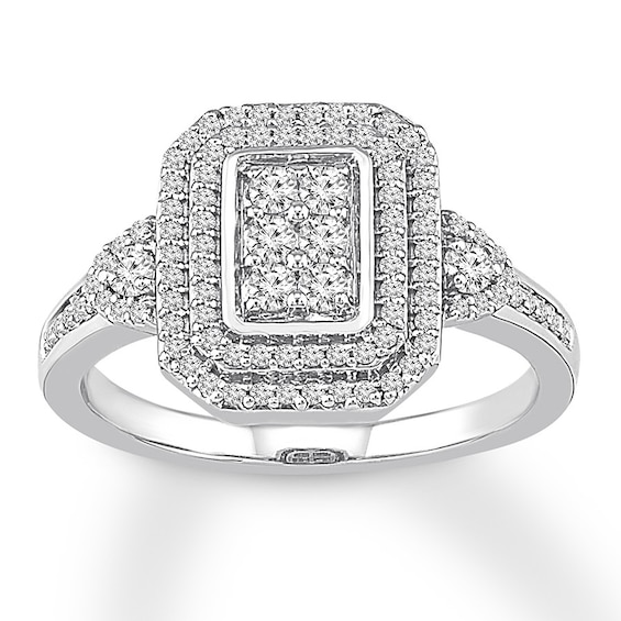 Previously Owned Diamond Ring 1/2 ct tw Round-cut 10K White Gold