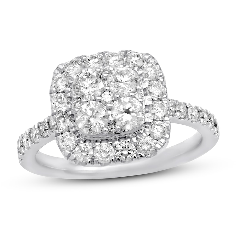 Main Image 1 of Previously Owned Diamond Engagement Ring 1-3/8 ct tw Round-cut 14K White Gold
