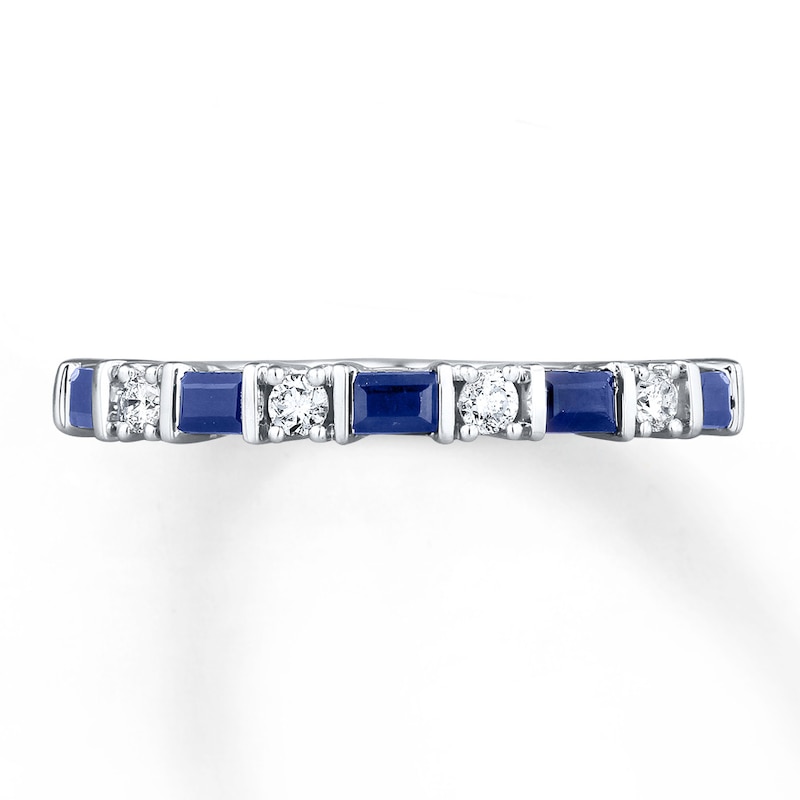 Previously Owned Natural Sapphire & Diamond Ring 1/6 ct tw 10K White Gold