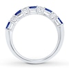 Thumbnail Image 1 of Previously Owned Natural Sapphire & Diamond Ring 1/6 ct tw 10K White Gold
