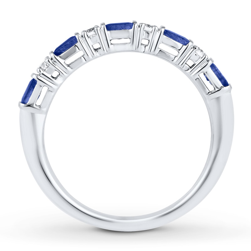 Previously Owned Natural Sapphire & Diamond Ring 1/6 ct tw 10K White Gold