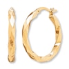 Thumbnail Image 1 of Previously Owned Faceted Hoop Earrings 10K Yellow Gold